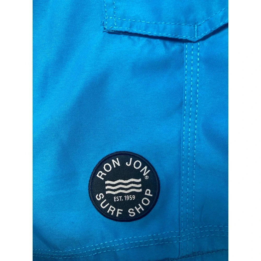 Ron Jon Surf Shop Board Shorts Men's 34 Blue Swim Trunks‎ Cargo 9